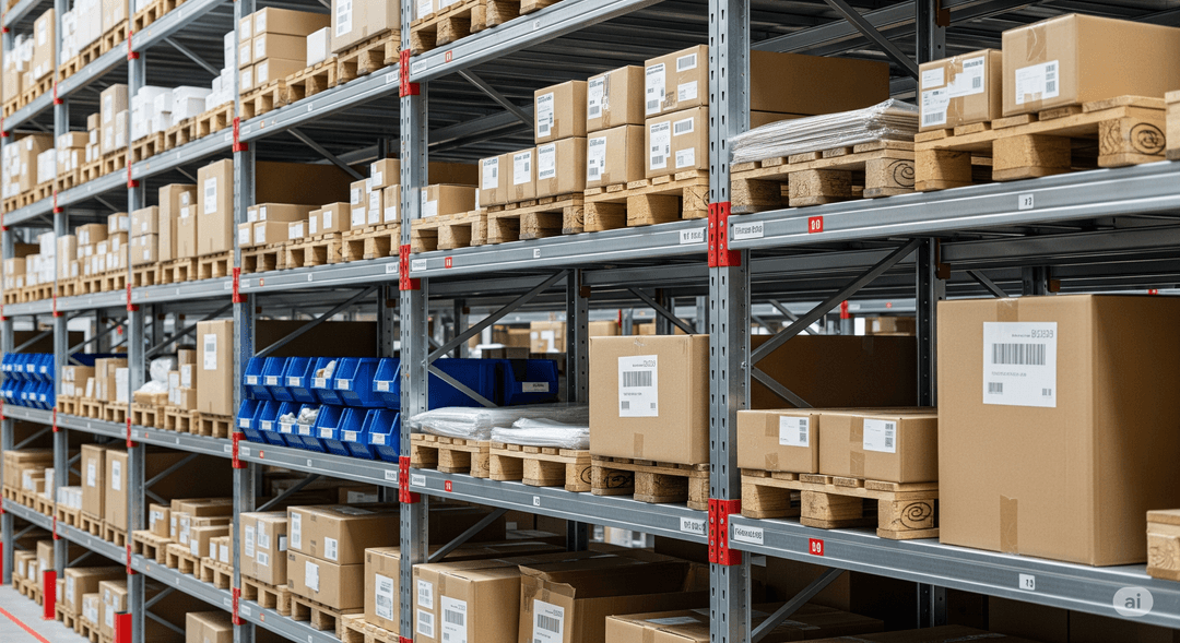 Detailed view of warehouse storage solutions